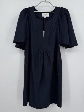 Pomander Place by Tuckernuck Deep Navy Finley Flutter Sleeve Dress Linen size XS